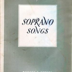 Canciones para soprano, la nueva edición imperial de canciones para solistas, libro de partituras vintage de Boosey & Hawkes
