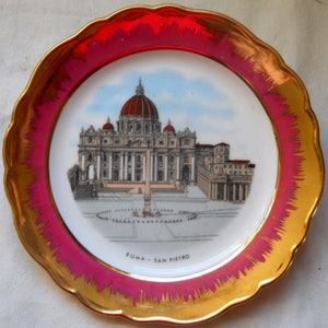 Roma San-Pietro Italian Cathedral Vintage Porcelain Decorative Plate Germany Lorenz Hutschenreuther Room Wall Decor Easter Birthday Gift