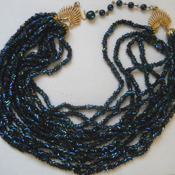 Black & Navy Acrylic Necklace main image 0