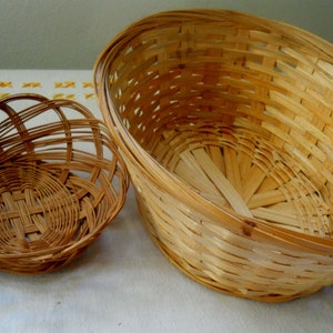 Small Baskets without handles, Easter Home Decor Rustic Baskets, Oval Tiny Baskets, natural materials, free shipping