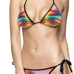 Ladies Vibrant Color Bikini Summer Beachwear Pool Party Swimsuit , Vacation Swimwear, 2 Pieces