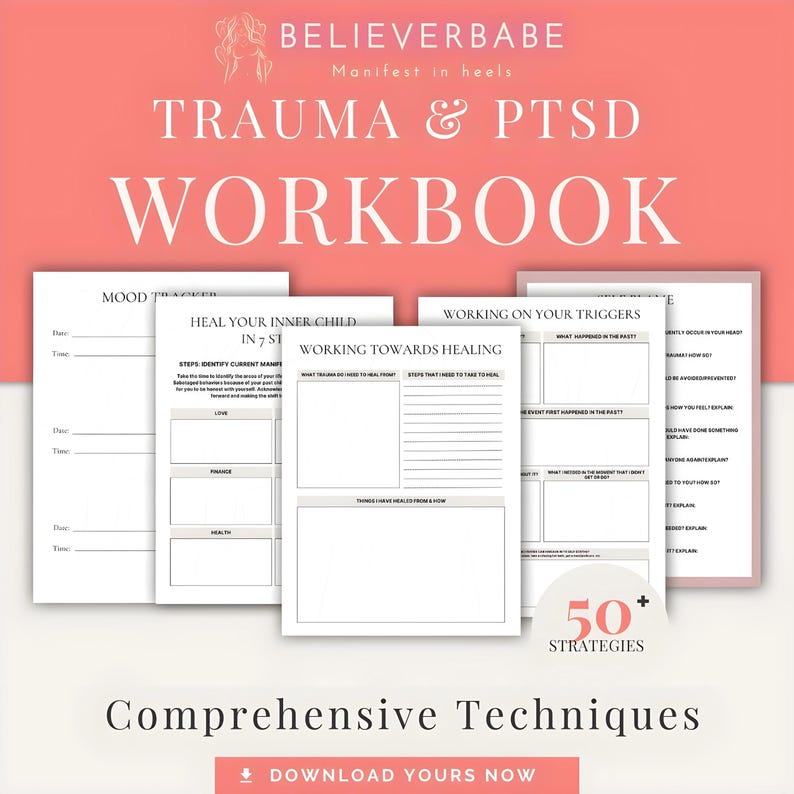 Trauma & PTSD Processing Worksheets | Adult | Bundle | 60+ Pages ...