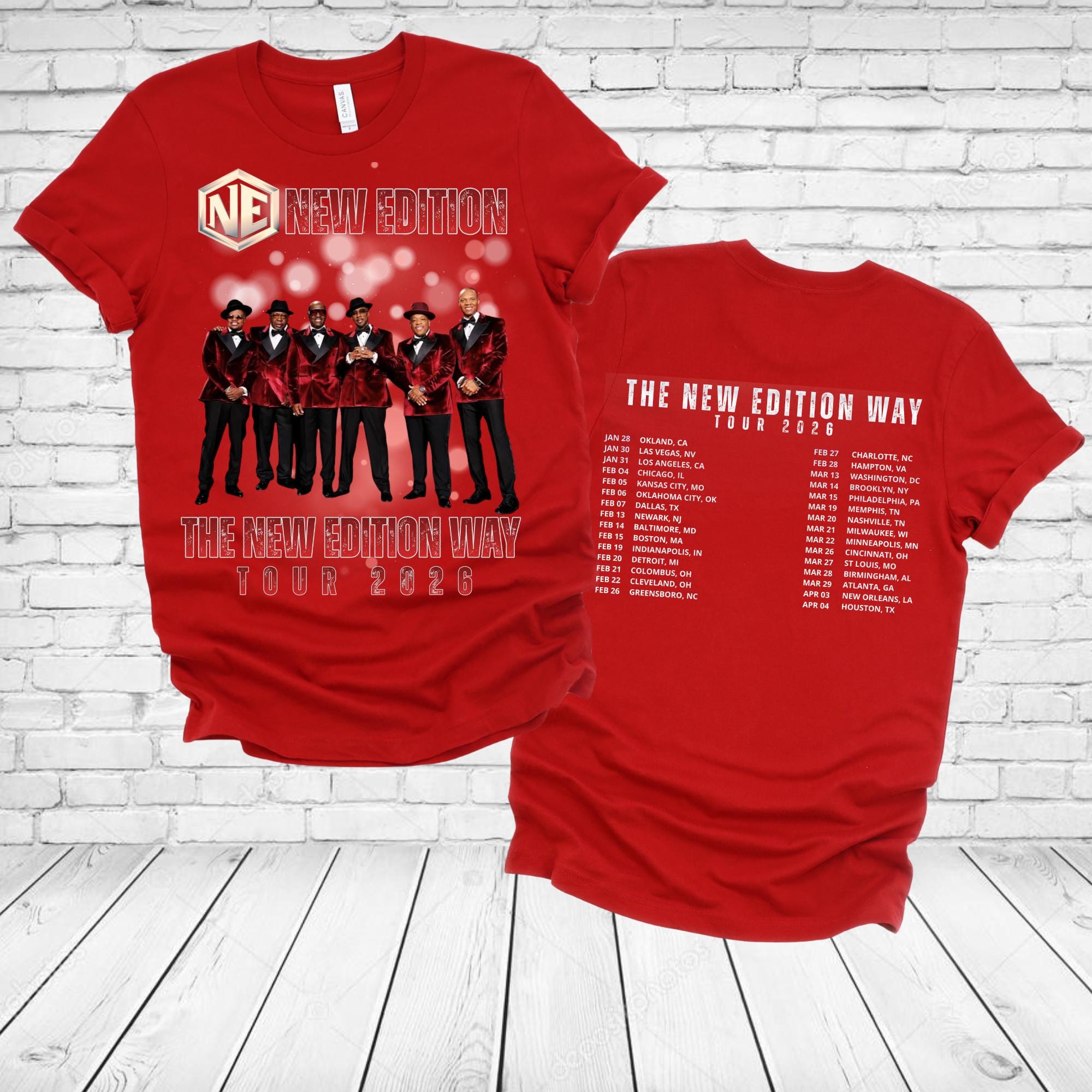 NE New Edition Way Tour 2026 T-shirt (front and Back) Toni Braxton