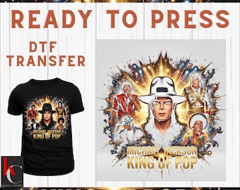 Michael Jackson King Of Pop DTF Transfer/ Michael Jackson Half Tone DTF transfer