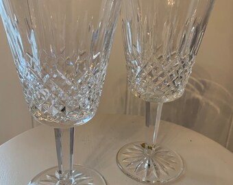 Waterford Bunclody Crystal Water Goblets Set Of Two