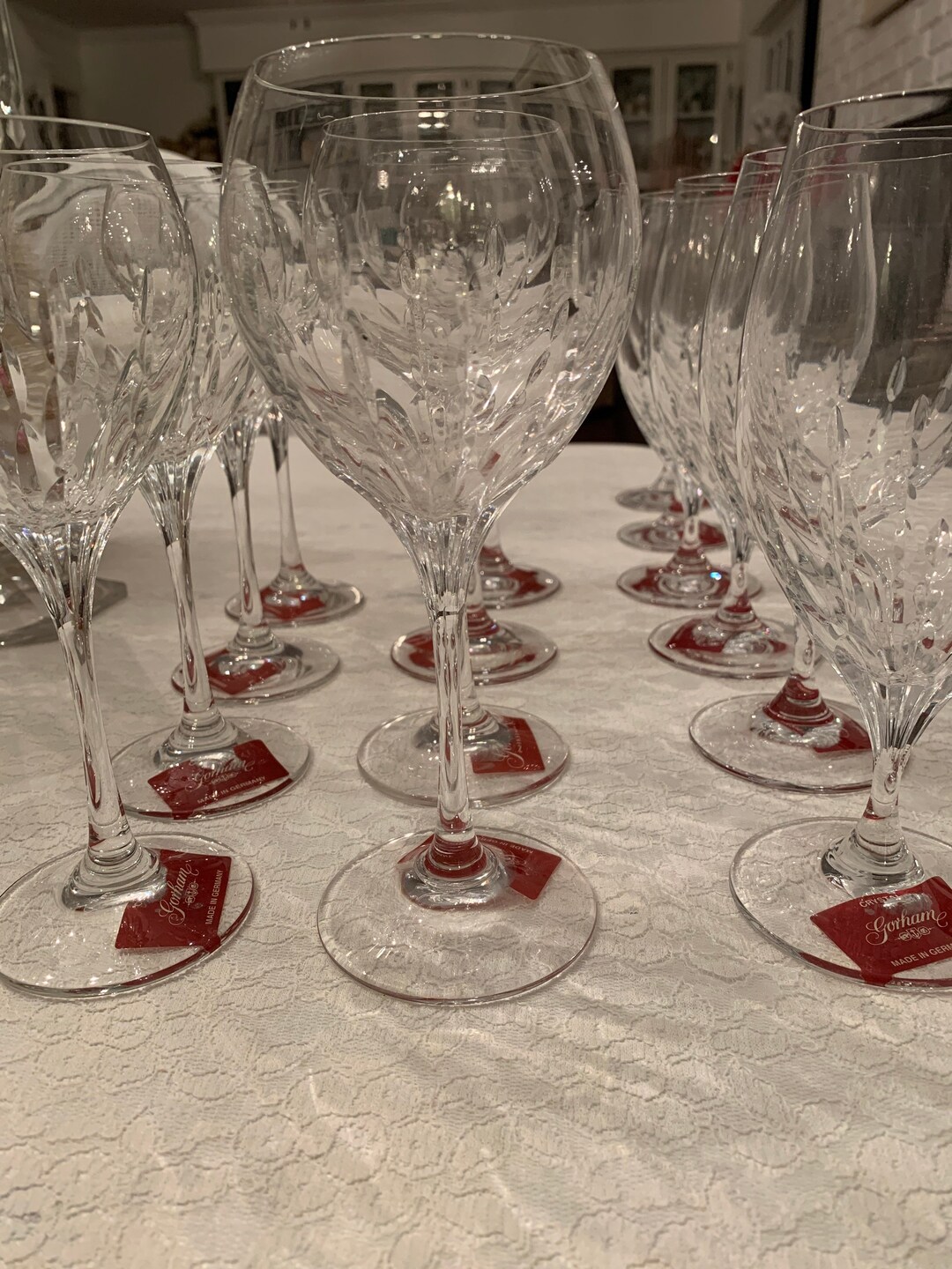 Gorham Crystal Lyrical Stemware NOS Goblet Ice Tea Beverage Wine Glass