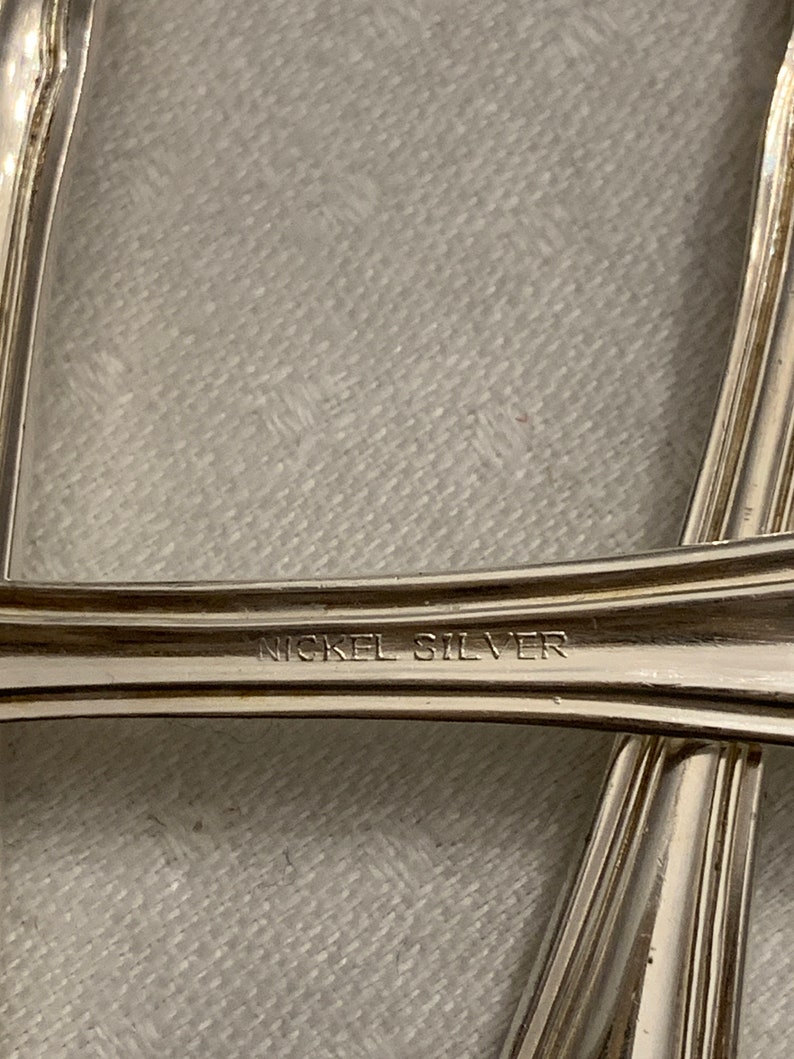 Vintage Flatware Nickle Silver Scroll Edges Replacements Old Silverware image 9