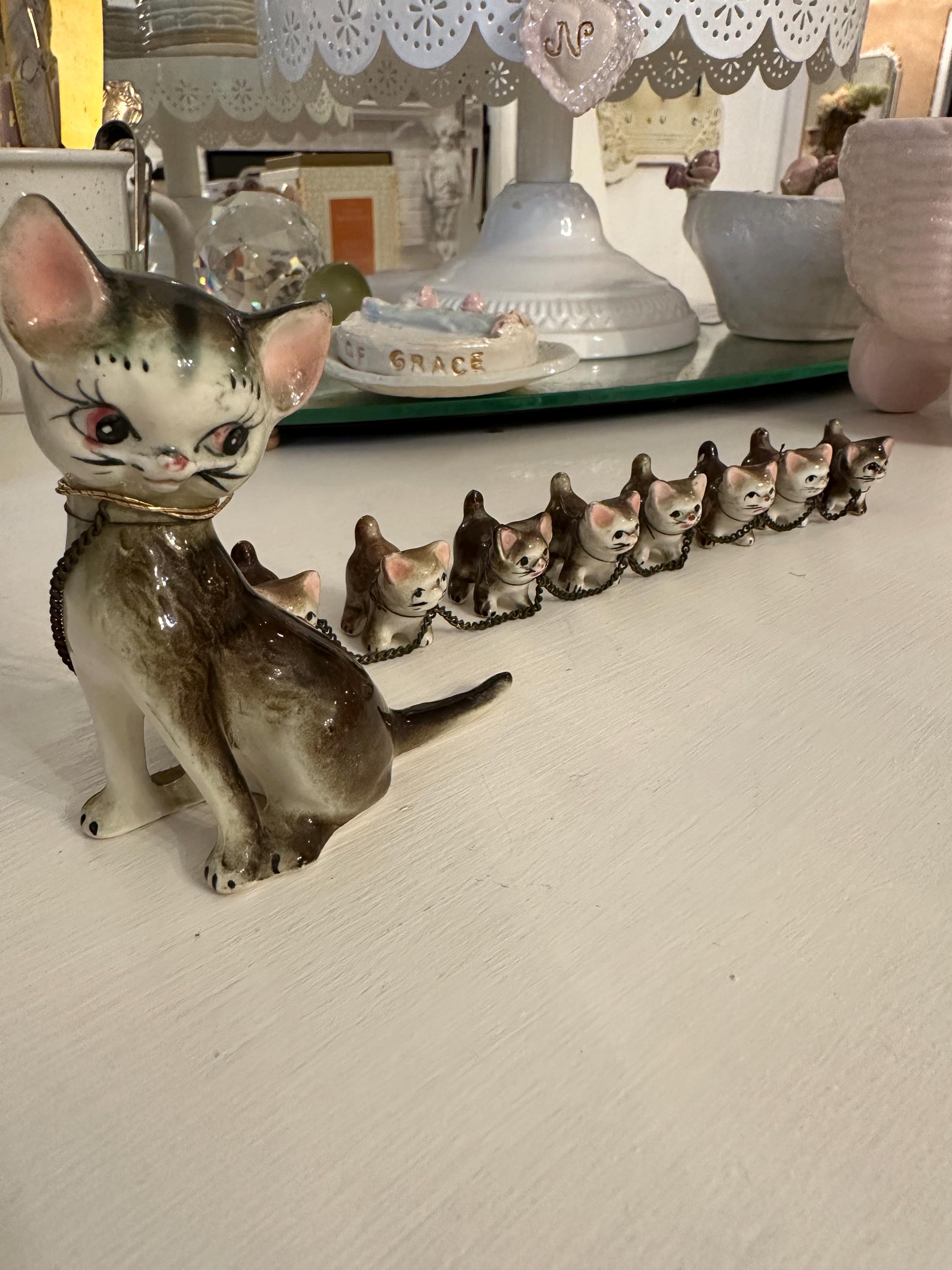 Vintage Chained Cats - Etsy