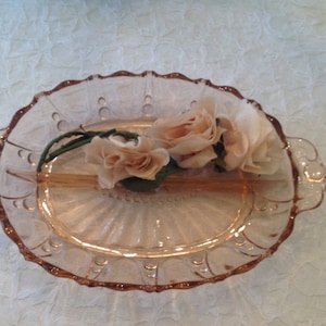 Pink Depression Glass ~ Divided Tray ~ Relish Dish ~ Romantic Living  ~ Vintage Pink Glassware ~ Baby Shower Supplies