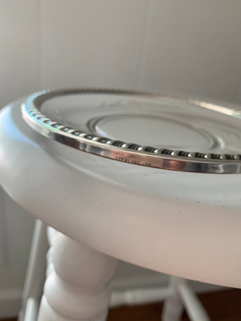 Sterling Silver Rimmed Etched Glass Plates Dishes Etsy