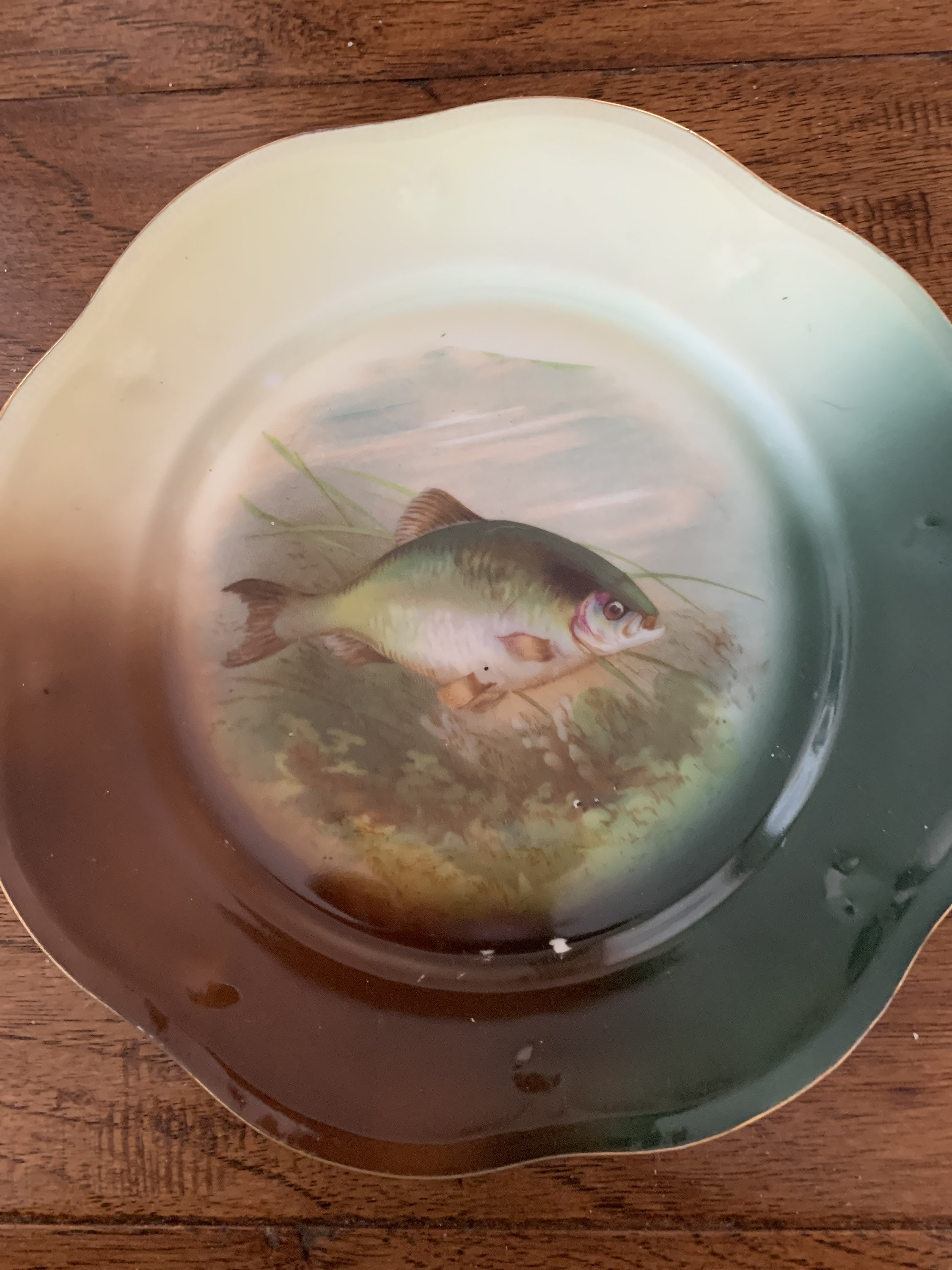 Kitchen & Dining Plates Dining & Serving Antique Fish Plate Set Z.S