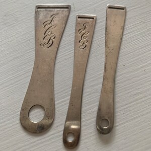Antique Sterling Silver Bodkin Ribbon Threaders Engraved Bodkin Tools
