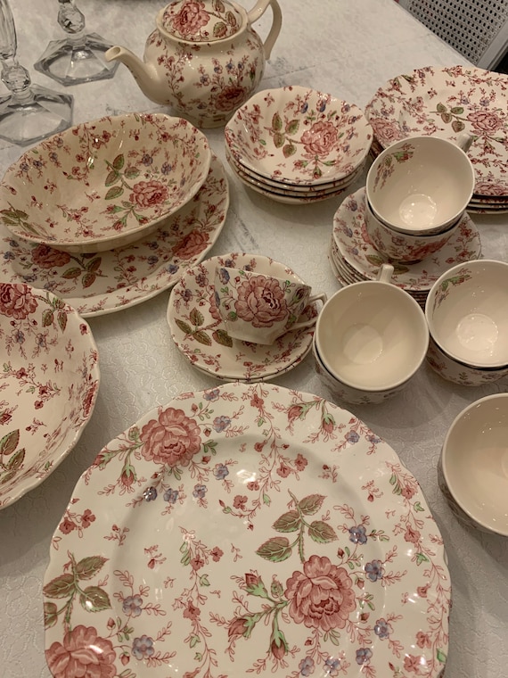 Johnson brothers china rose chintz deals