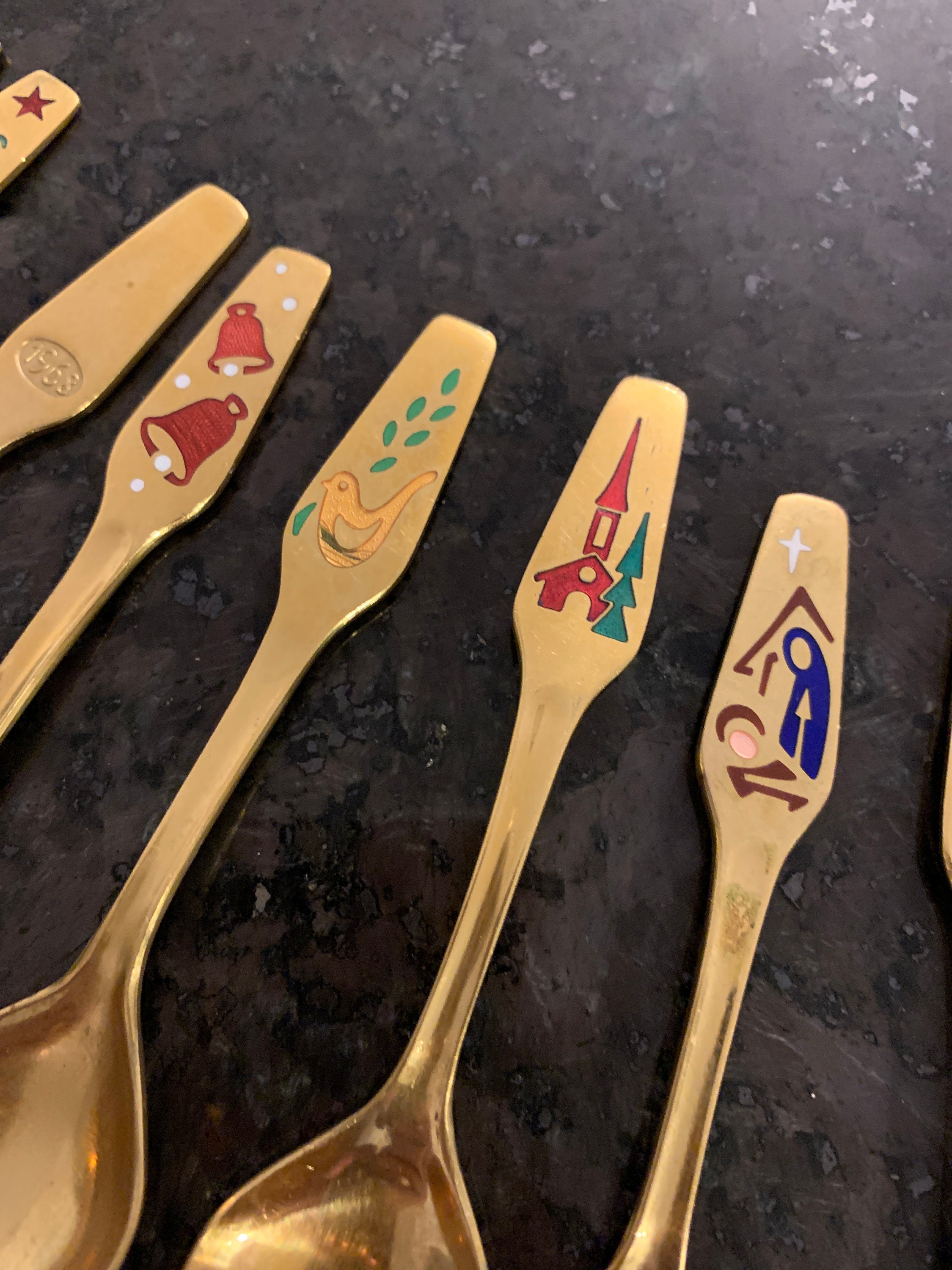Meka Danish Gold Plated Christmas Coffee Spoons Vintage - Etsy