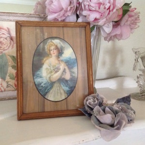 Old Picture Of A Lady ~ Reverse Side Is A Mirror ~  Shabby Chic Decor ~ Victorian ON SALE