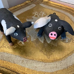 David Alvarez Wood Carved Pigs Folk Art Collectibles
