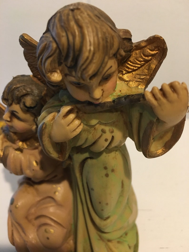 Figurine Two Angels Made In Italy Fontanini Cherubs Vintage Angels