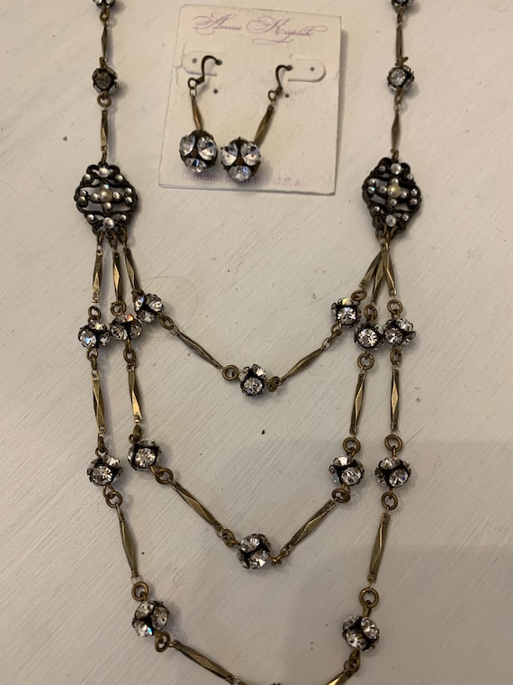 Anne Koplik Designs Necklace And Earrings Crystal