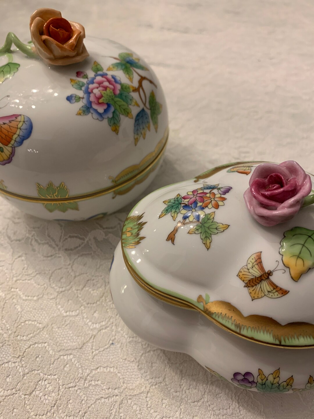 Herend Hungary Queen Victoria Bonbonniere Lidded Box Your Choice Gift