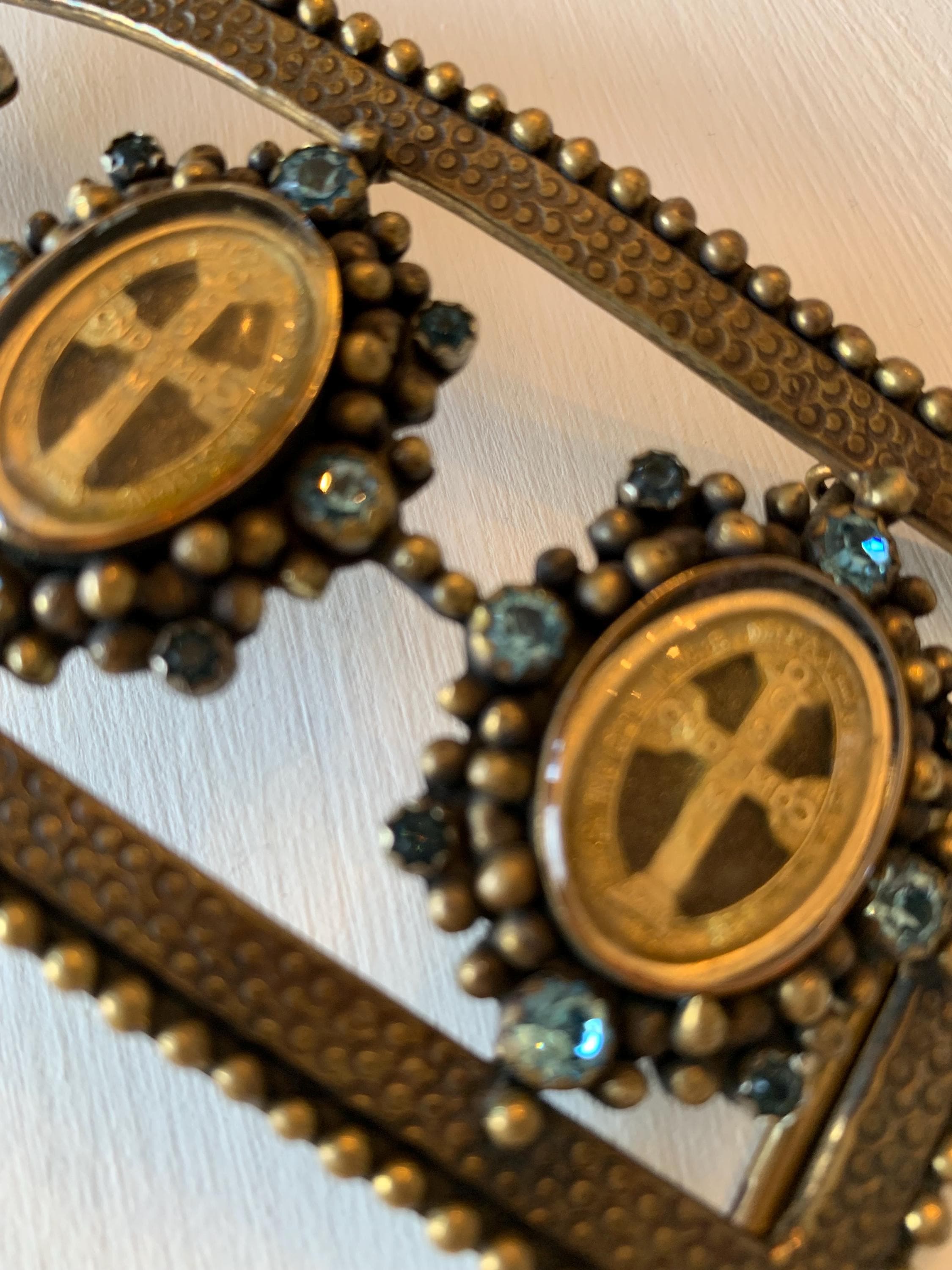 VSA Artisan Belt Buckle: Blue Stone Crosses - Etsy