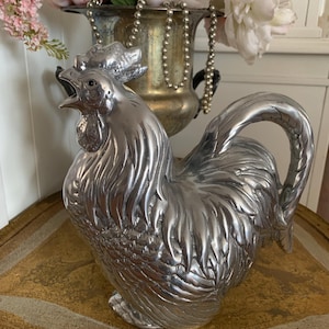 Arthur Court Rooster Pitcher Retired Pewter Chicken - Etsy