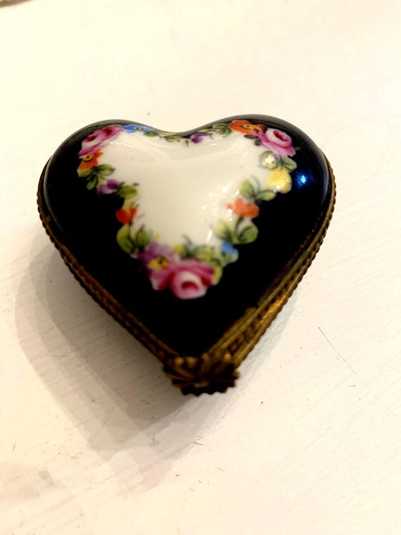 Limoges France Trinket Small Heart Hand Painted Sevres
