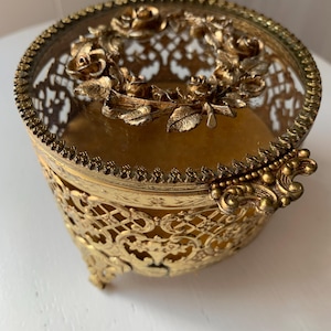 ヴィンテージ　ジュエリーボックス　マトソンスタイル　ベベルガラス　アメリカ Stylebuilt Box - Etsy