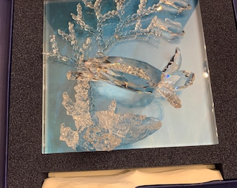 Vintage-swarovski-figurine-baby Sea Turtles-crystal-clear-frosted