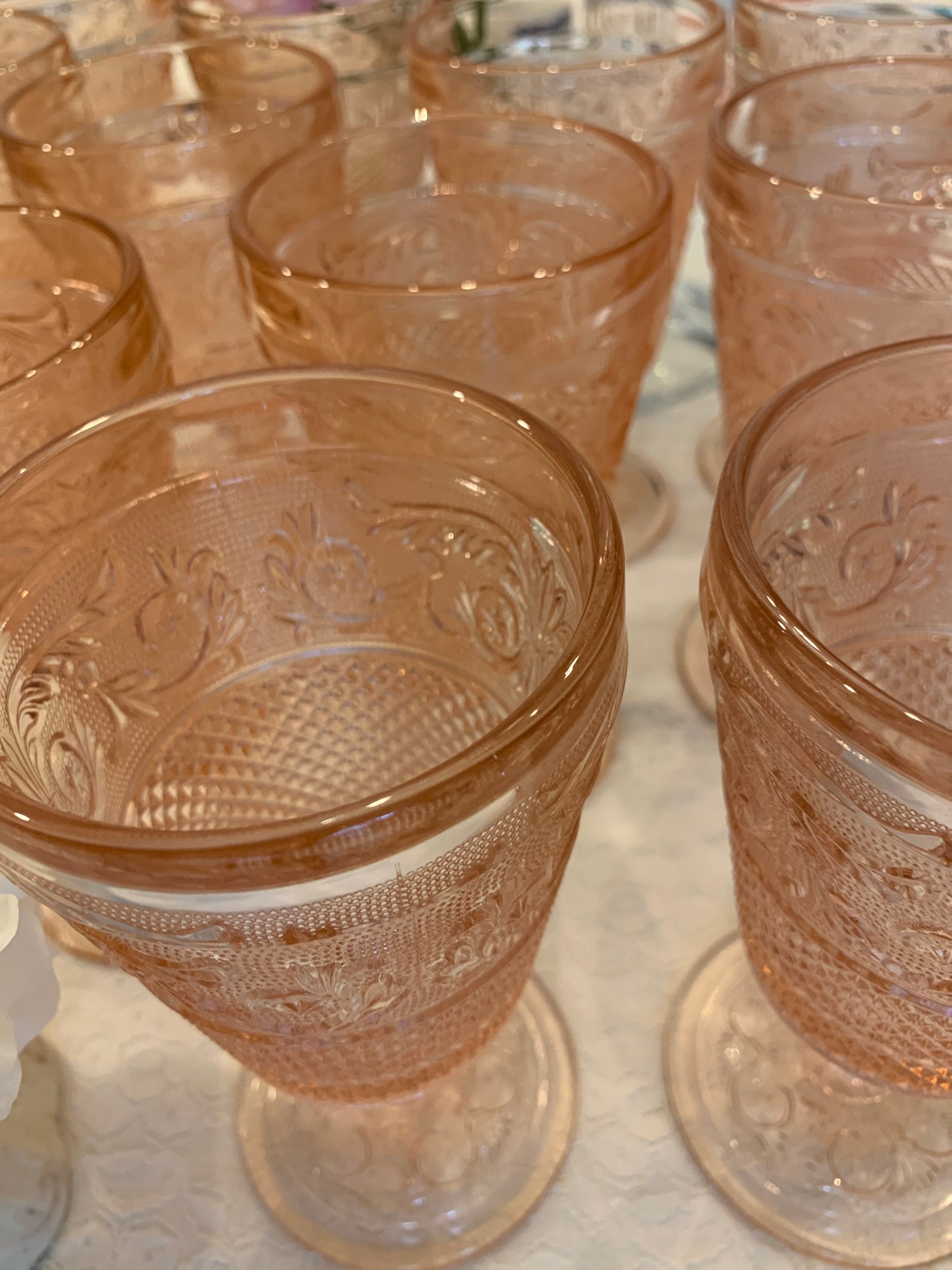 Beautiful Pink Glass Goblets Johnson Bros Everyday Pink Etsy