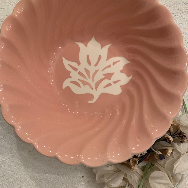 Harker Co Pottery Cameo Ware Pink Bowl Vintage