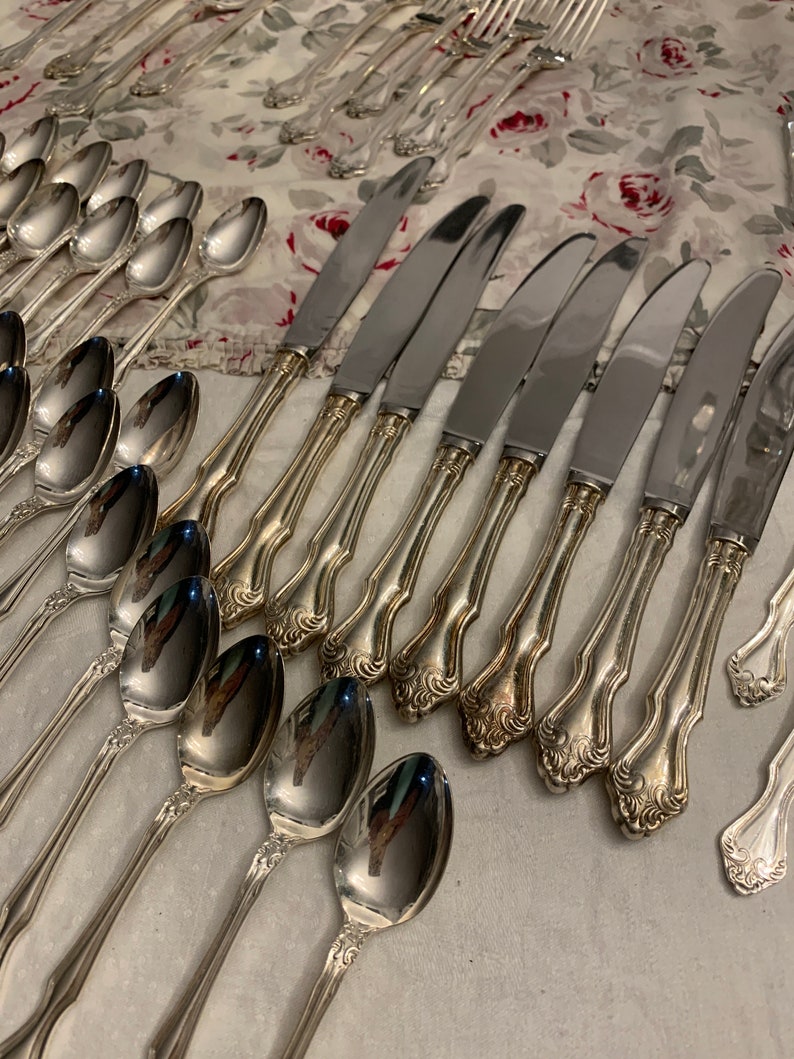 Vintage Flatware Nickle Silver Scroll Edges Replacements Old Silverware image 1