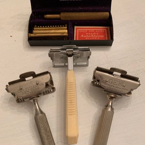 Vintage Razors ~ Valet Auto Strop Razor ~ Gem Shaving Razors ~ Single Edge Razors ~ Free Shipping