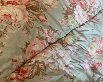 Ralph Lauren Vintage Comforter Charlotte Sage Green Floral King Size