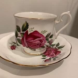 Royal Albert Teacup and Saucer Pink Rose ~ Royal Albert Bone China Vintage