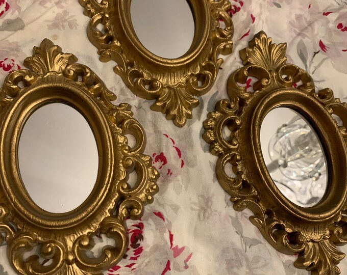 Beautiful Small Ornate Gold Frames Set of Three Etsy