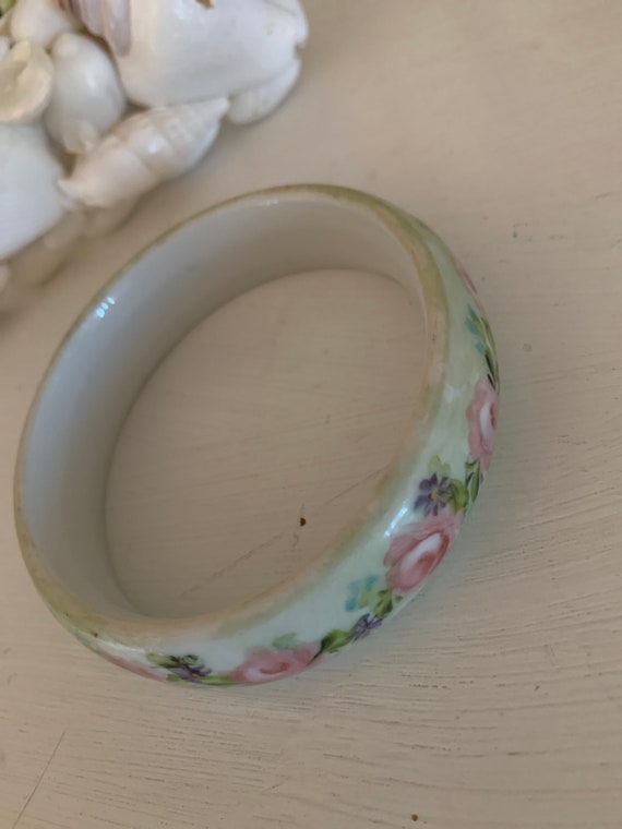 Gorgeous Vintage Hand Painted Porcelain Bracelet … - image 2