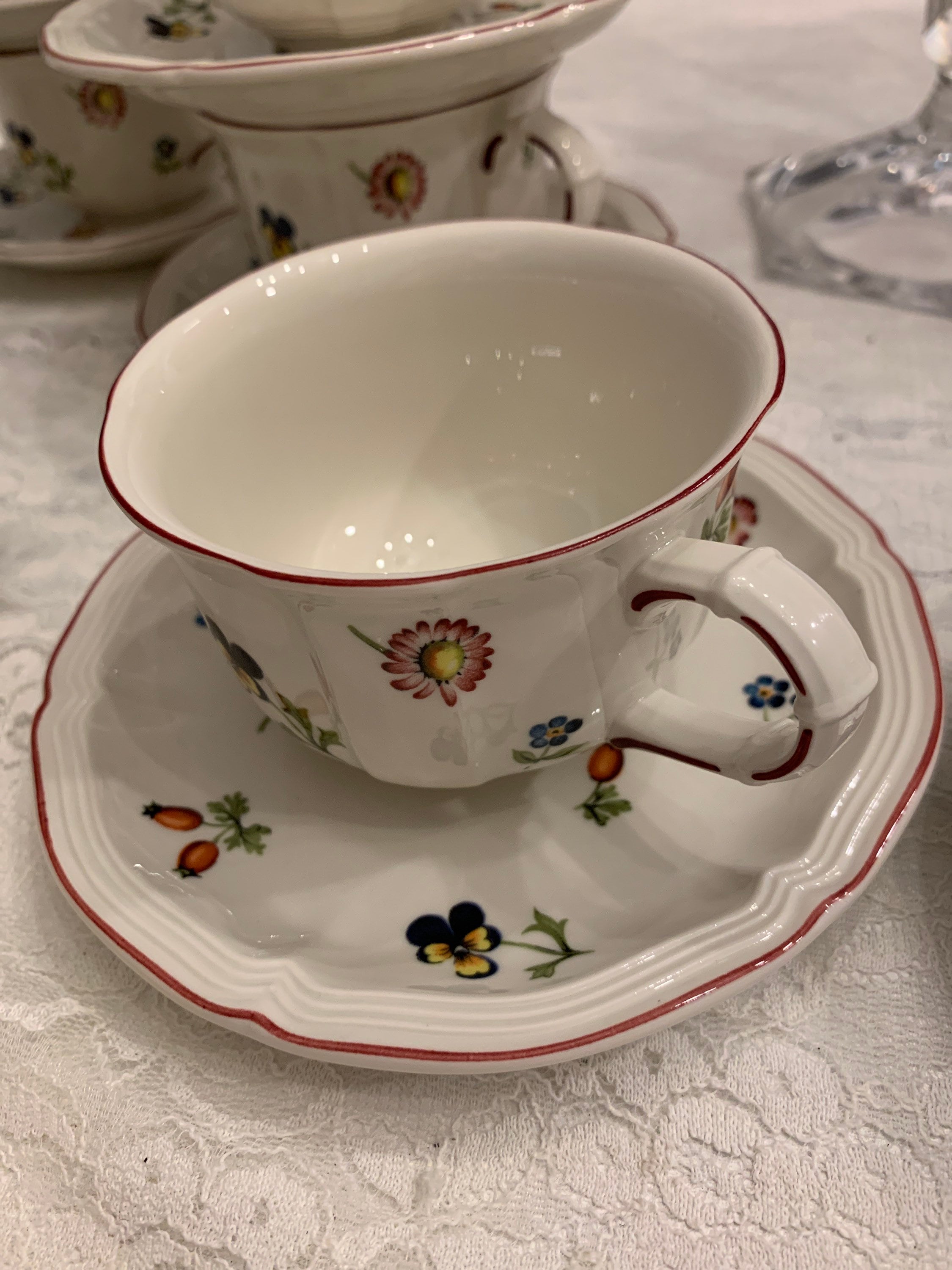 Villeroy &boch Petite Fleur Replacements Teacup, Saucer Bowls