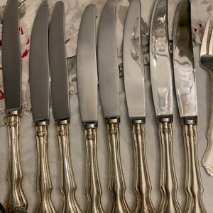 Vintage Flatware Nickle Silver Scroll Edges Replacements Old Silverware image 5