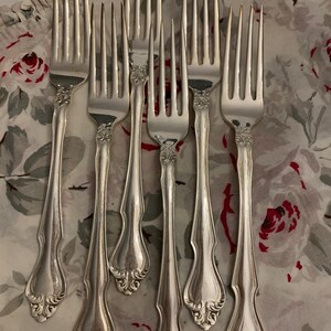 Vintage Flatware Nickle Silver Scroll Edges Replacements Old Silverware image 3