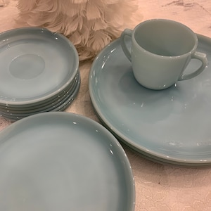 Do Not PUrchae Fire King Delphite  Saucers Set Of Three