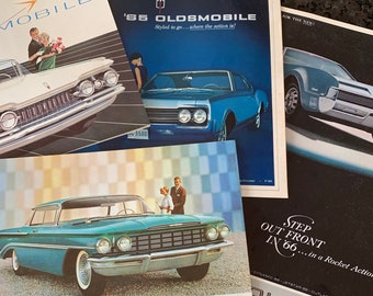 Vintage Oldsmobile Car Pamphlets, 1959-1966 (Set of 4)
