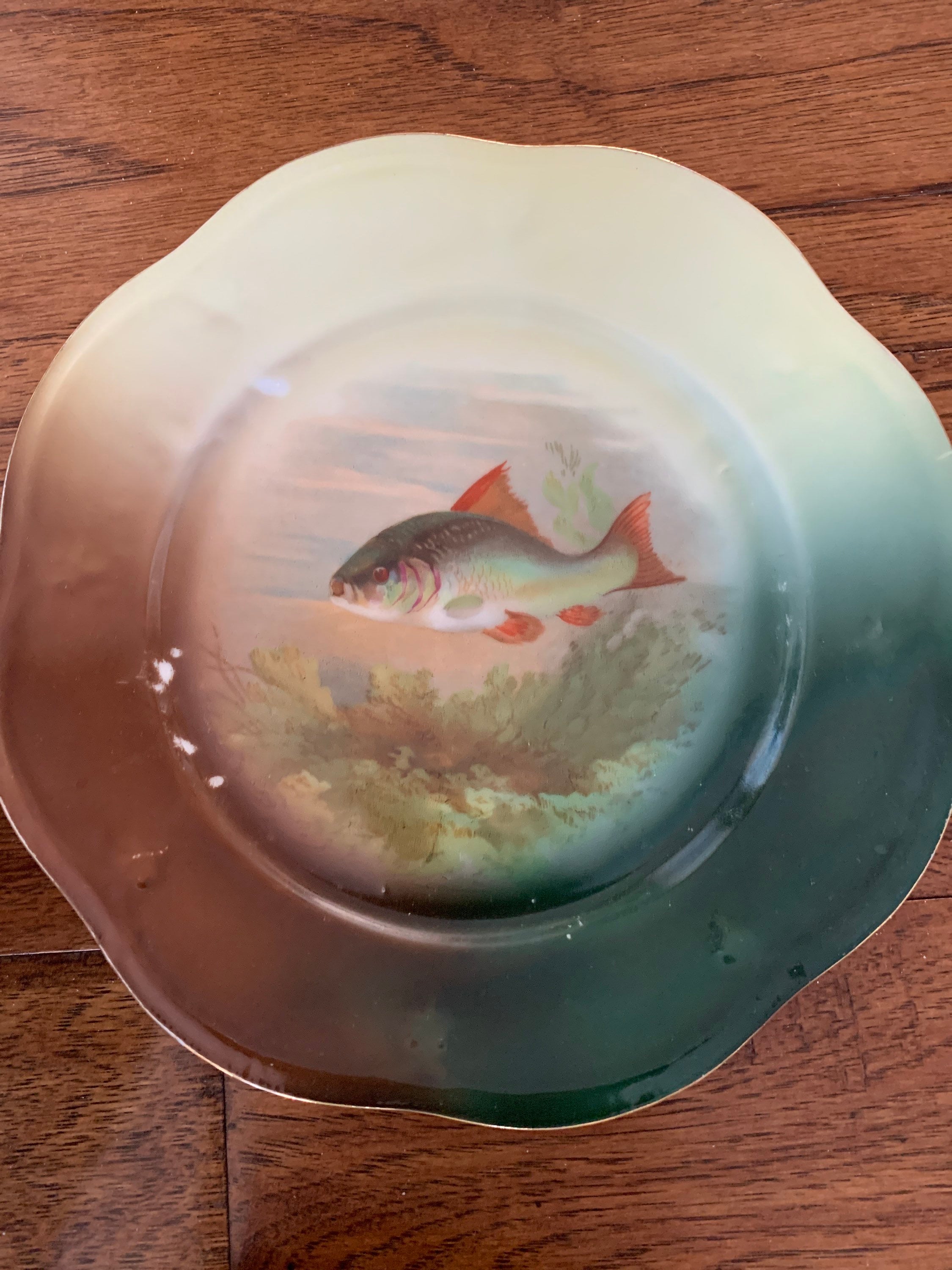 Kitchen & Dining Plates Dining & Serving Antique Fish Plate Set Z.S