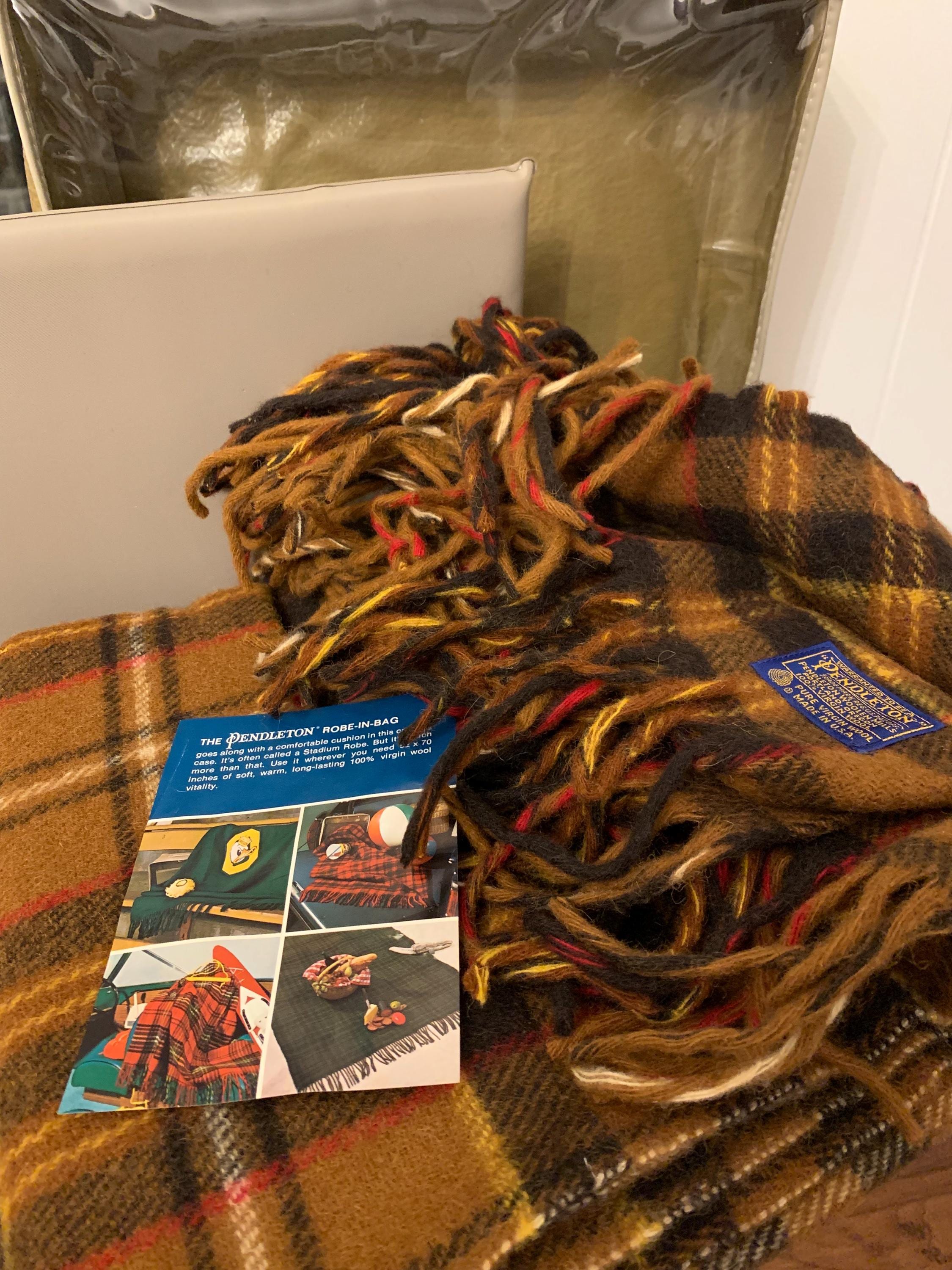 Pendleton Robe in A Bag Wool New Old Stock Stadium Blanket Plaid