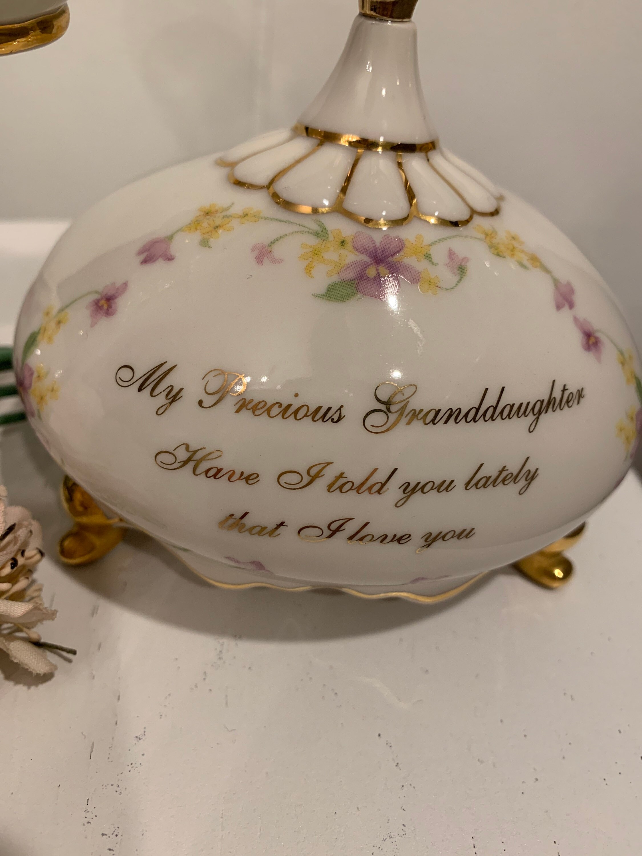Bradford Exchange "My Granddaughter My Most Precious Gift" Heirloom Porcelain Musical Angel Figurine - View #3