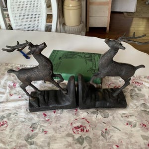 Bronze Bookends Stag Deer Buck Fathers Day Gift