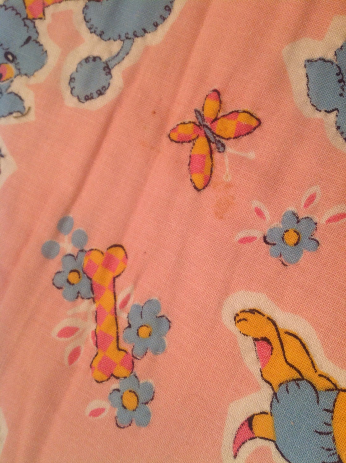 Vintage Baby Quilt Hand Stitched Baby Blanket Poodles Etsy