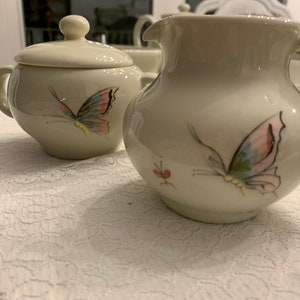 Grant California Butterflies Midcentury Creamer And Sugar Or Serving Bowl