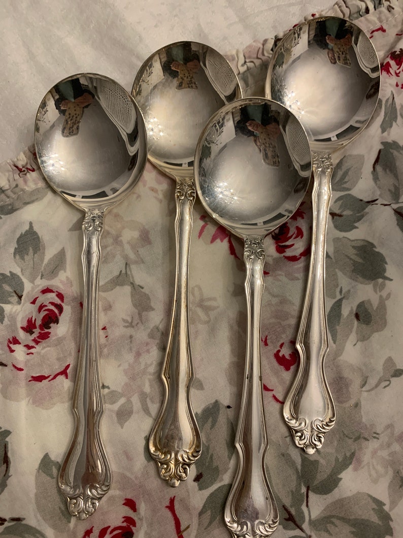 Vintage Flatware Nickle Silver Scroll Edges Replacements Old Silverware image 2
