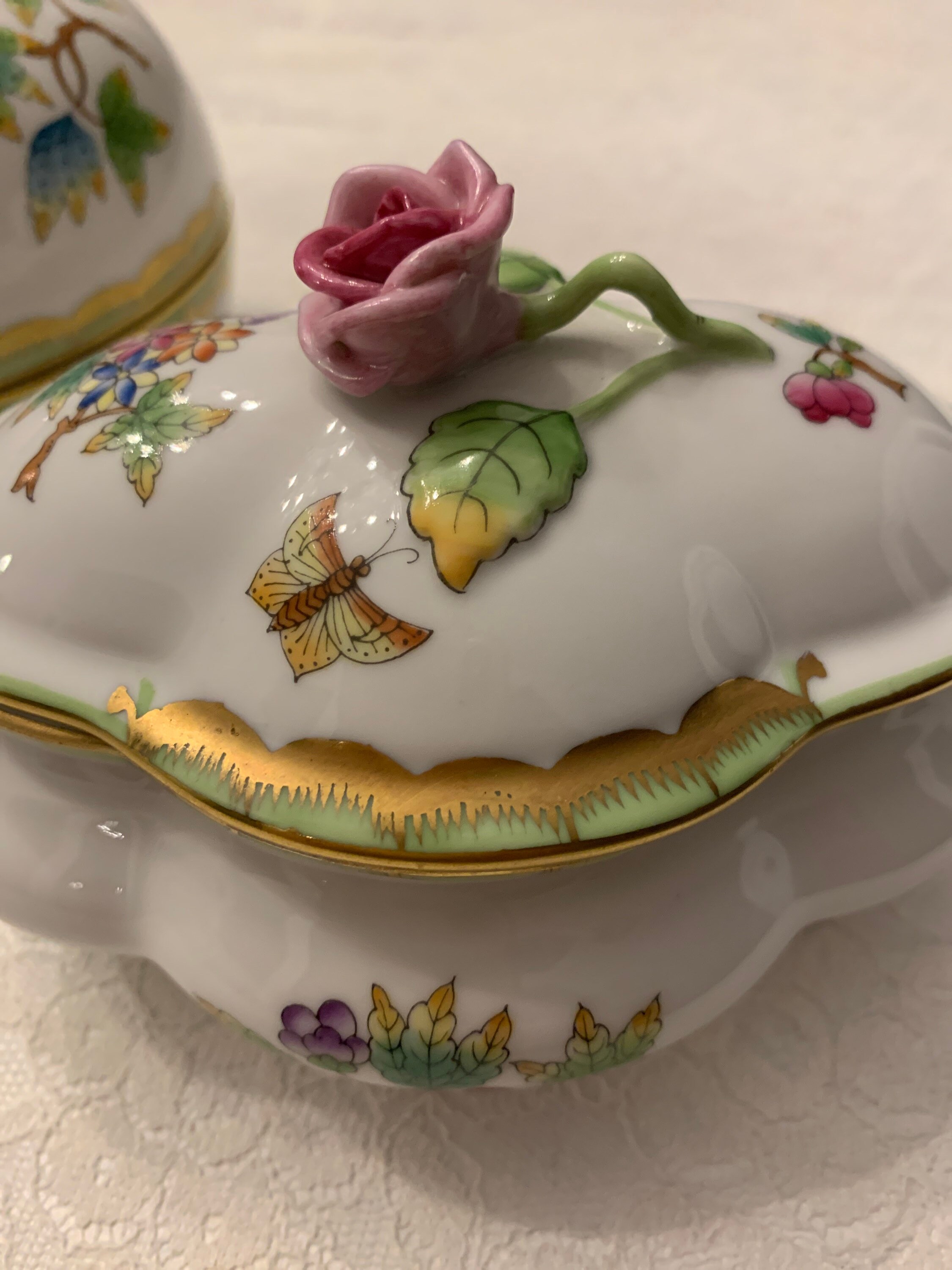 Herend Hungary Queen Victoria Bonbonniere Lidded Box Your Choice