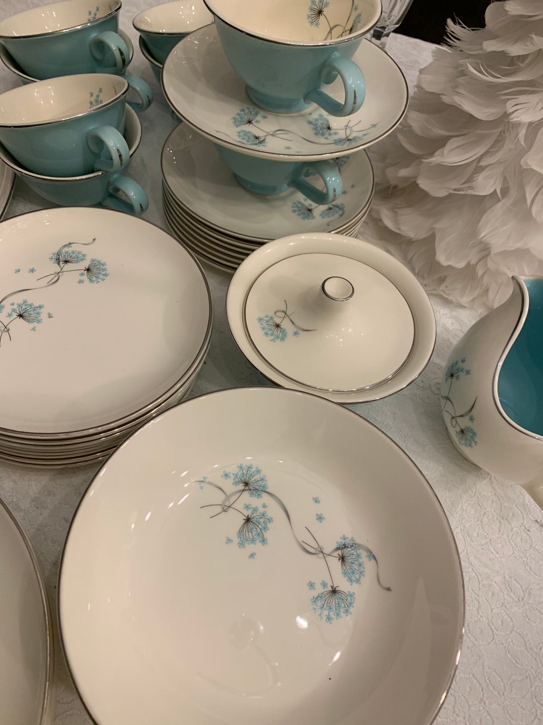 Taylor Smith Blue Lace Dinnerware Your Choice Bowl, Teacup and Saucer